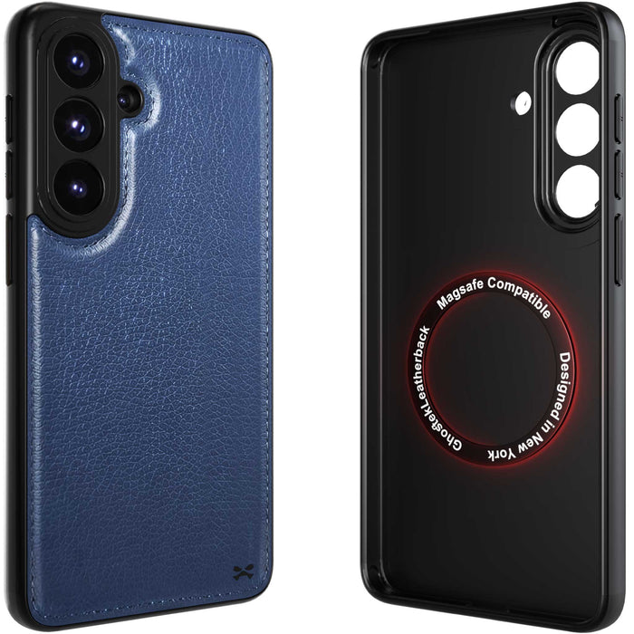 S26 Plus Leather Case Blue with MagSafe Magnetic 