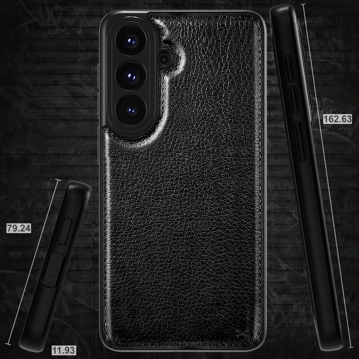 Samsung S26 Plus Leather Case Black with MagSafe Magnetic 