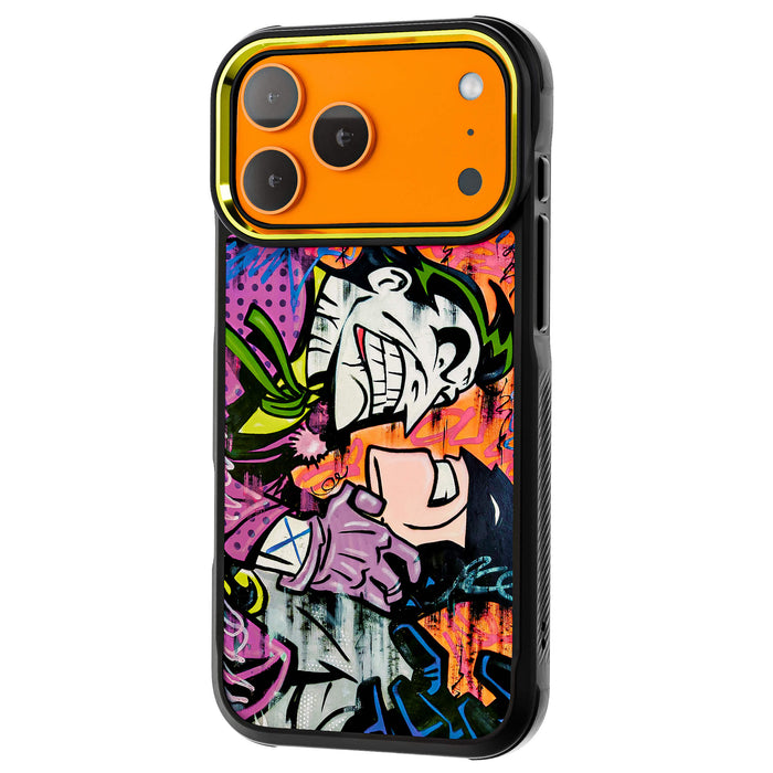 iPhone 17 Pro Max Case Joker vs Batman Spraypaint Collab Artwork Phone Cover MagSafe Doped Out M Artist