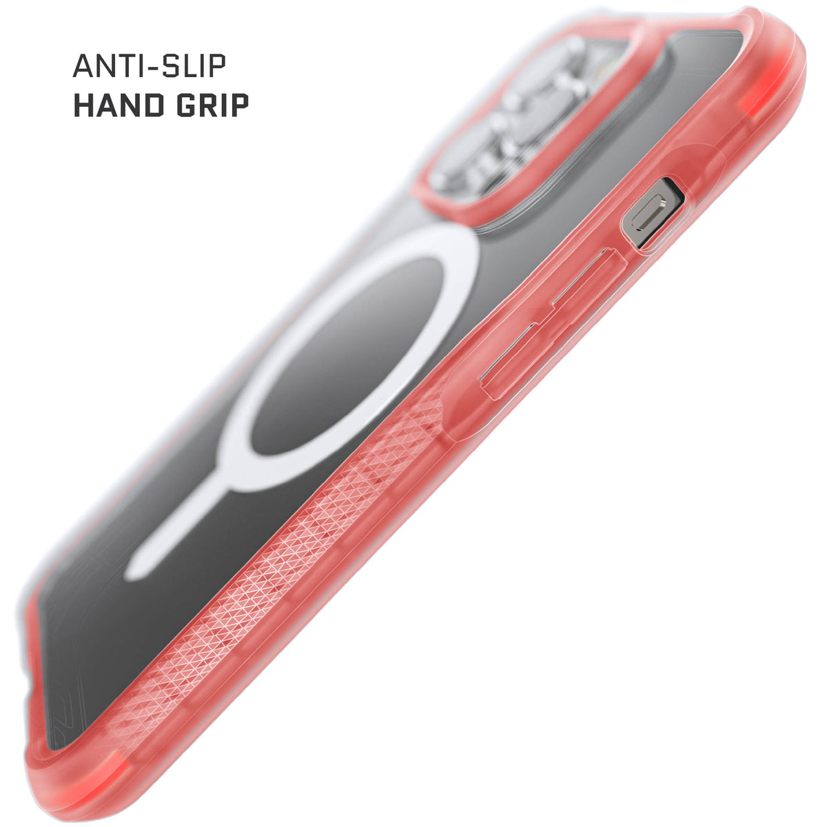Pink Apple iPhone 14 Pro Case Clear MagSafe