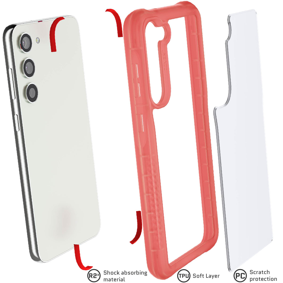 Samsung Galaxy S23 Plus Pink Case Clear